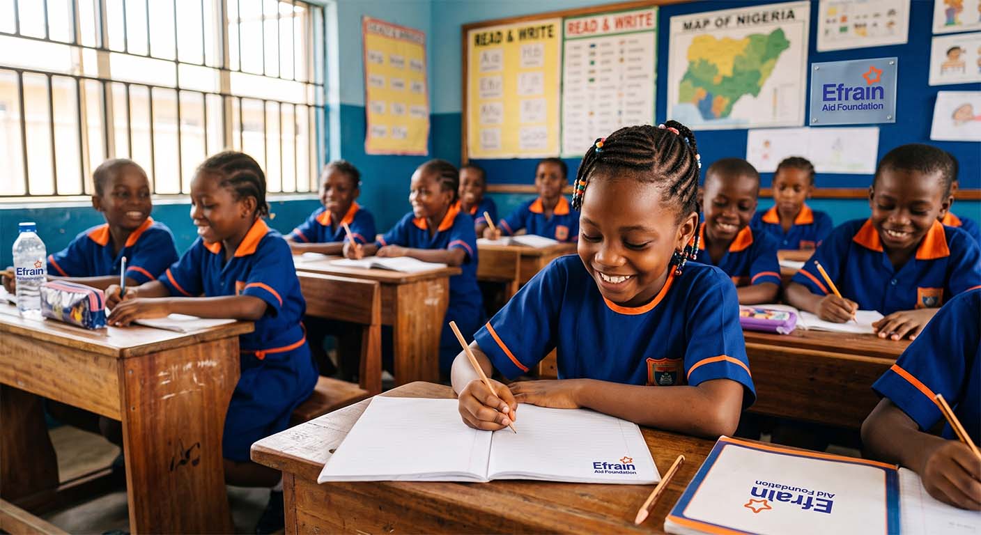 Out of school children in classroom