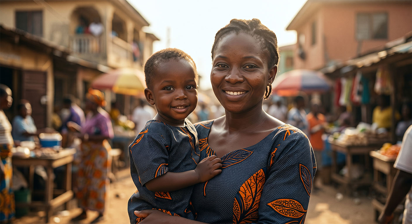 Nigerian schoolchildren smiling